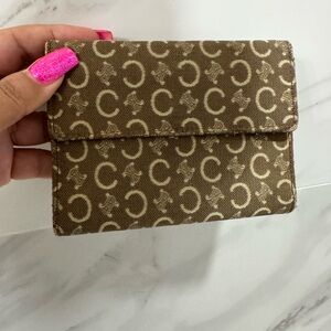 Celine Triomphe monogram canvas wallet